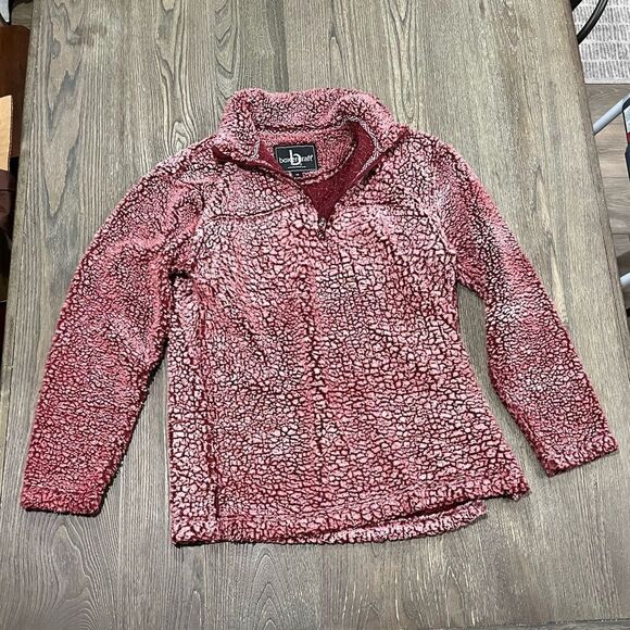 Boxercraft Jacket Sherpa Quarter Zip Fleece Pullover Long Sleeve High Neck Red M - Picture 1 of 4